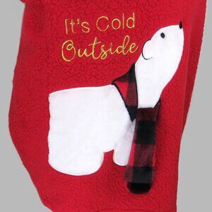 Peace & Love Red Pullover "It's Cold Outside" Polar Bear Top Size 2XL (C2103)